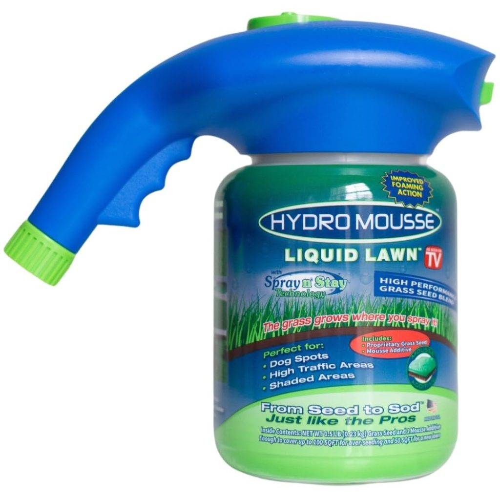 Hydro Mousse Liquid Lawn System - Bermuda Rye Mixture - Grow Grass Where You Spray It - Made in USA